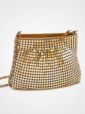 Bright Gold Purse With Chain